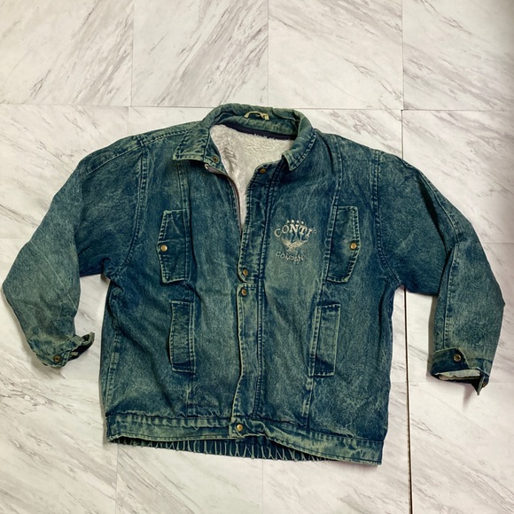 Vintage 80s acid wash fur lined jean jacket - Picture 1 of 2
